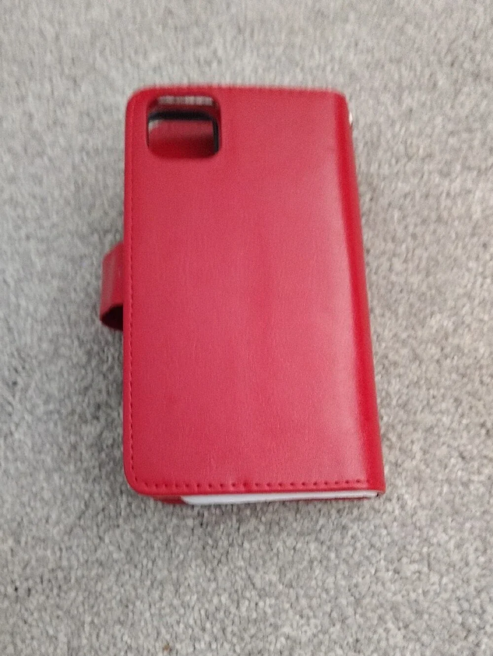 Extra Credit Card Holder Wallet case With Red Snap Closure Phone Wallet